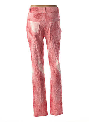 Pantalon droit stretch taille haute rose QUATTRO femme