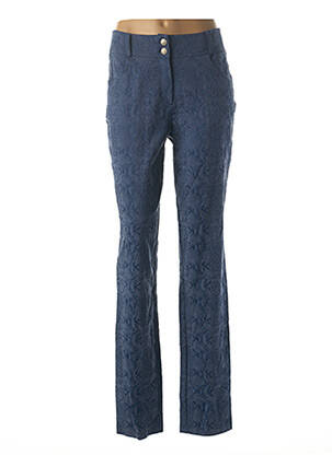 Pantalon droit stretch taille haute bleu QUATTRO femme
