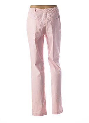 Pantalon droit fermeture zippée sous rabat boutonné taille normale rose QUATTRO femme