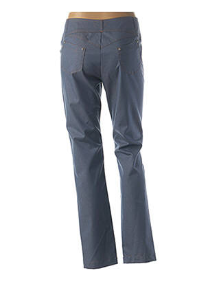 Pantalon droit fermeture zippée sous rabat boutonné taille normale bleu QUATTRO femme