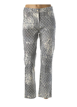 Pantalon droit stretch taille haute bleu QUATTRO femme