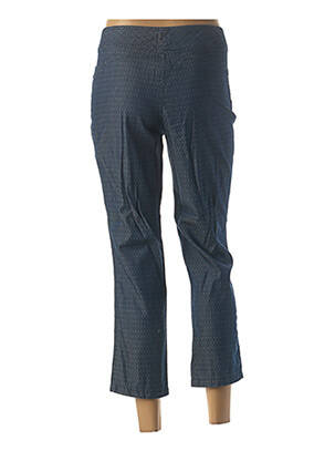Pantalon 7/8 fermeture zippée sous rabat boutonné taille normale bleu QUATTRO femme