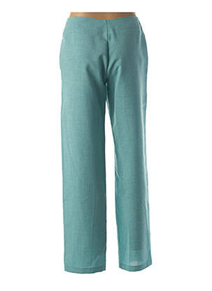 Pantalon droit fermeture zippée sous rabat boutonné taille normale vert QUATTRO femme