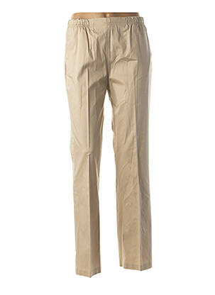 Pantalon slim taille élastique beige QUATTRO femme