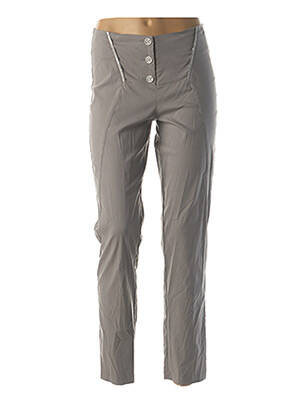 Pantalon droit stretch taille normale gris QUATTRO femme