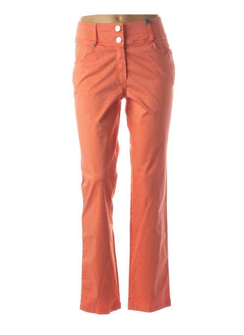 Pantalon droit stretch taille haute orange QUATTRO femme