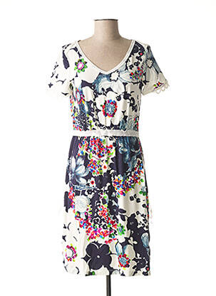 Robe mi-longue manches courtes manches courtes bleu LO! LES FILLES femme