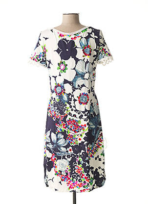 Robe mi-longue manches courtes manches courtes bleu LO! LES FILLES femme