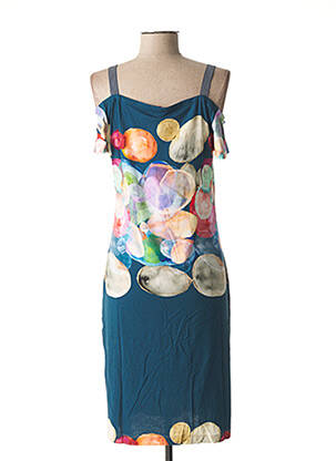 Robe mi-longue manches courtes manches courtes bleu LO! LES FILLES femme
