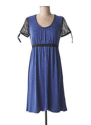 Robe mi-longue manches courtes manches courtes bleu LO! LES FILLES femme
