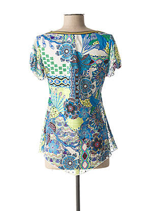 Top tissage crêpe manches courtes bleu LO! LES FILLES femme