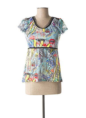 Top stretch manches courtes bleu LOLESFILLES femme