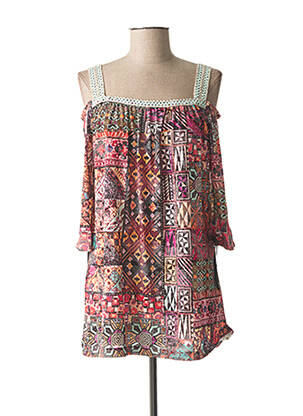 Tunique manches courtes tissage jersey rose LO! LES FILLES femme