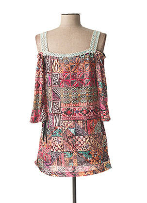 Tunique manches courtes tissage jersey rose LO! LES FILLES femme