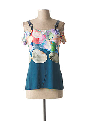 Top stretch manches courtes bleu LO! LES FILLES femme