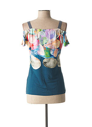 Top stretch manches courtes bleu LO! LES FILLES femme