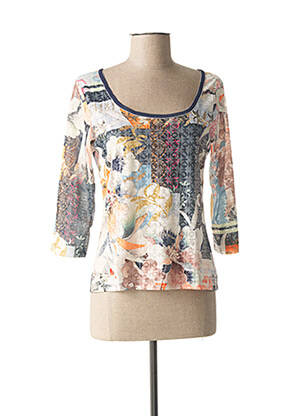 T-shirt stretch manches 3/4 bleu LO! LES FILLES femme