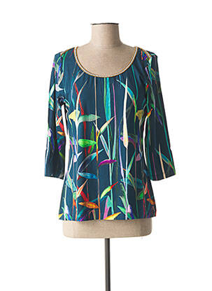 T-shirt manches 3/4 manches 3/4 bleu LO! LES FILLES femme