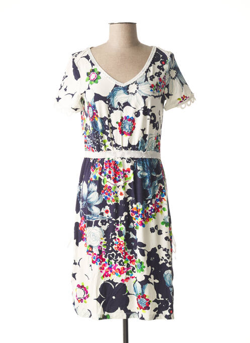 Robe mi-longue manches courtes manches courtes bleu LOLESFILLES femme