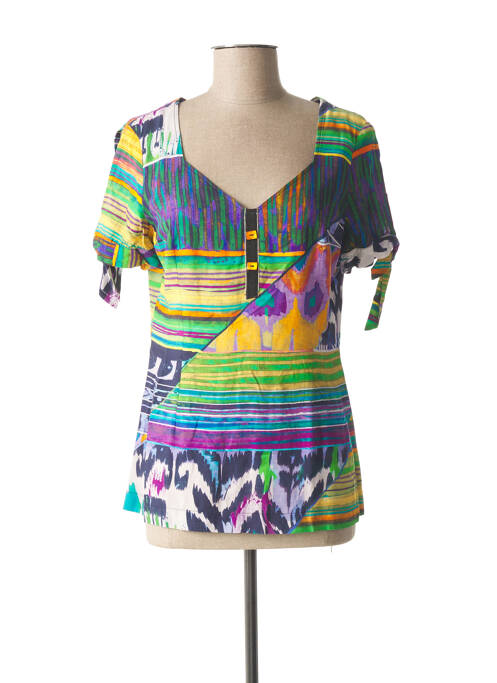 Blouse manches courtes manches courtes vert LO! LES FILLES femme