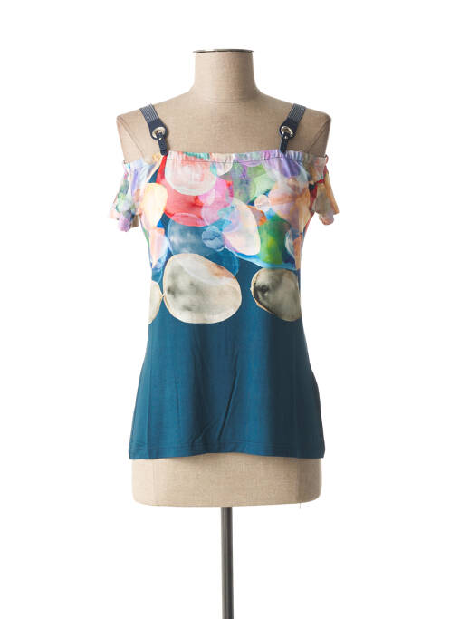 Top tissage jersey manches courtes bleu LO! LES FILLES femme
