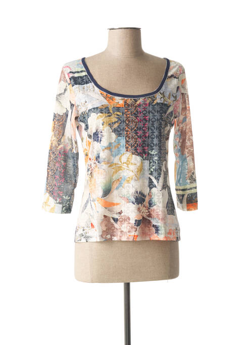 T-shirt stretch manches 3/4 bleu LO! LES FILLES femme
