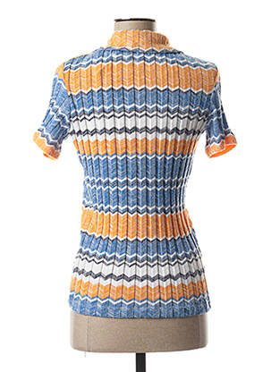 Gilet manches courtes maille fine bleu LO! LES FILLES femme
