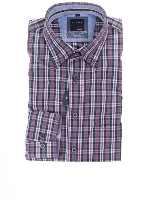 Chemise manches longues violet OLYMP pour homme