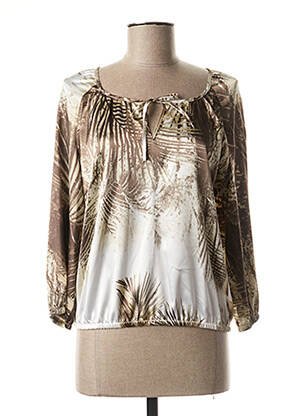 Blouse col rond manches longues marron MERI & ESCA femme