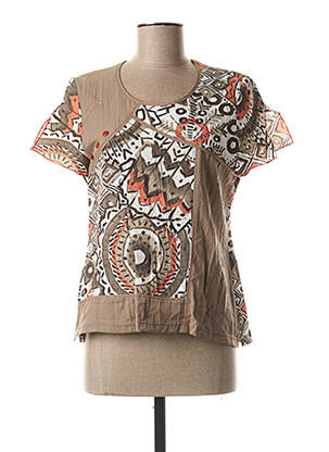 Top manches courtes manches courtes marron FRANCE RIVOIRE femme
