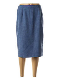 Jupe mi-longue taille à pinces bleu FRANCE RIVOIRE femme