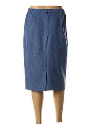 Jupe mi-longue taille à pinces bleu FRANCE RIVOIRE femme