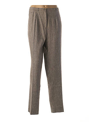 Pantalon droit fermeture zippée sous rabat boutonné taille normale marron GUY DUBOUIS femme