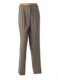 Pantalon droit fermeture zippée sous rabat boutonné taille normale marron GUY DUBOUIS femme