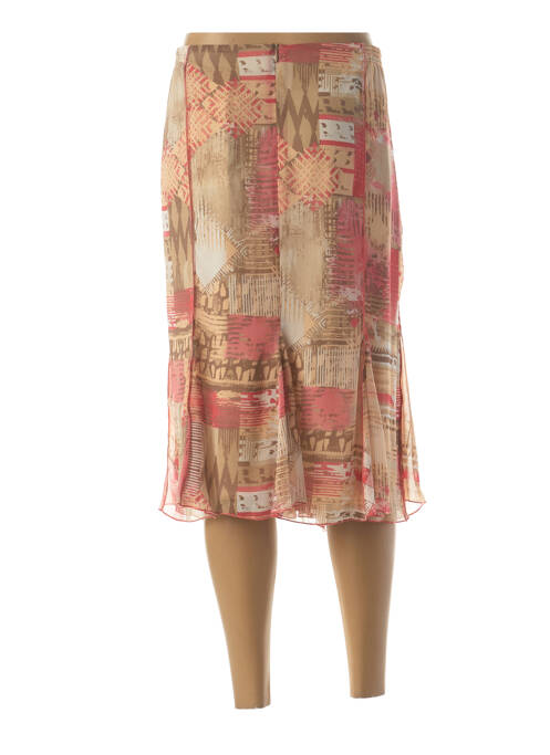 Jupe mi-longue beige IMPULSION pour femme