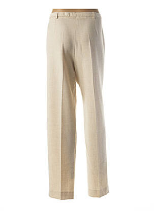 Pantalon droit taille à pinces taille haute beige FRANCE RIVOIRE femme