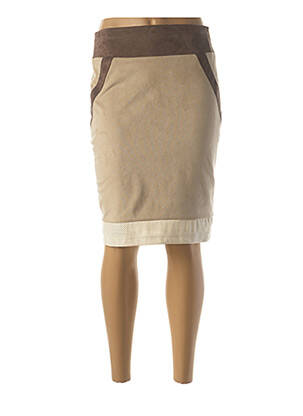 Jupe mi-longue coupe droite beige MERI & ESCA femme