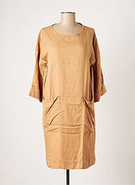Robe mi-longue manches 3/4 manches 3/4 beige SKFK femme