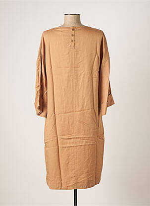 Robe mi-longue manches 3/4 manches 3/4 beige SKFK femme