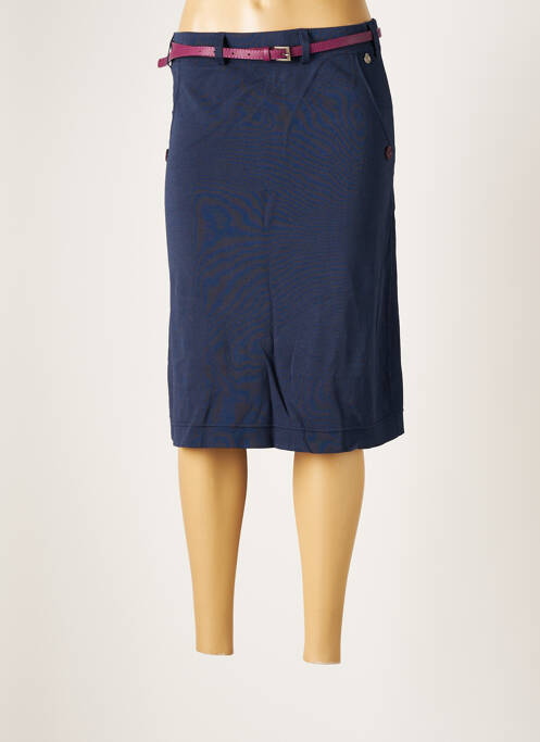 Jupe mi-longue coupe droite bleu 4 FUNKY FLAVOURS femme
