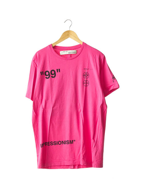 T-shirt sérigraphie manches courtes rose OFF WHITE femme