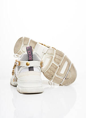 Baskets fermeture lacets talon plat jusqu'à 3cm blanc GUCCI femme