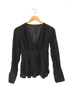 Chemisier coupe cintrée manches longues noir SOMETHING NAVY femme