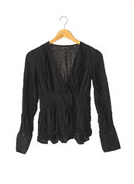 Chemisier coupe cintrée manches longues noir SOMETHING NAVY femme