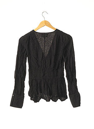 Chemisier coupe cintrée manches longues noir SOMETHING NAVY femme