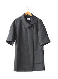 Manteau long coupe cintrée sans capuche gris NICOLE FARHI femme