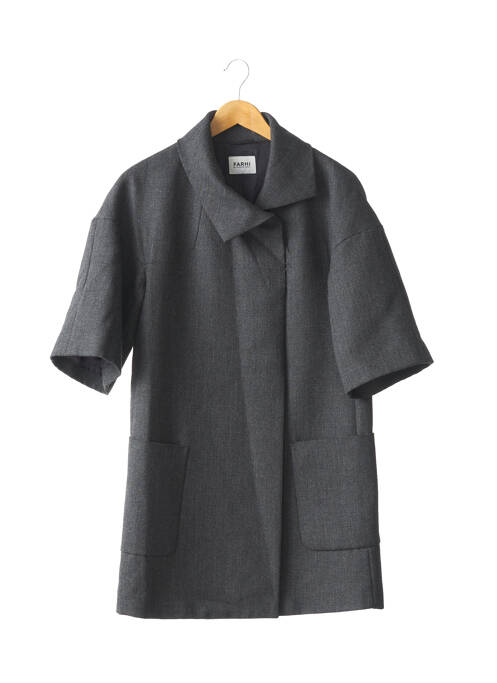 Manteau long gris NICOLE FARHI pour femme