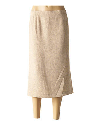 Jupe mi-longue coupe droite beige JEAN BIOLAY femme