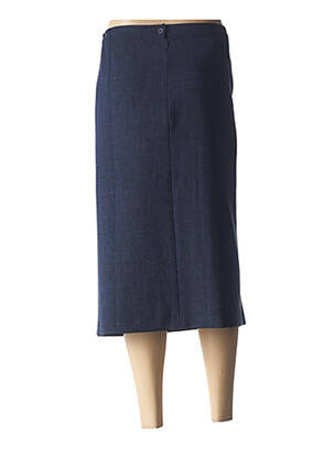 Jupe mi-longue coupe droite bleu GEVANA femme