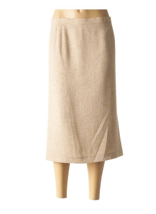 Jupe mi-longue coupe droite beige JEAN BIOLAY femme
